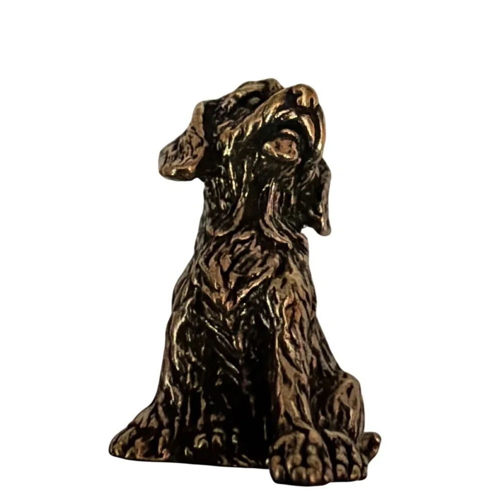Brass Spaniel Dog‎ Figurine Unisex Bronze Excellent Miniature Terrier Statue New